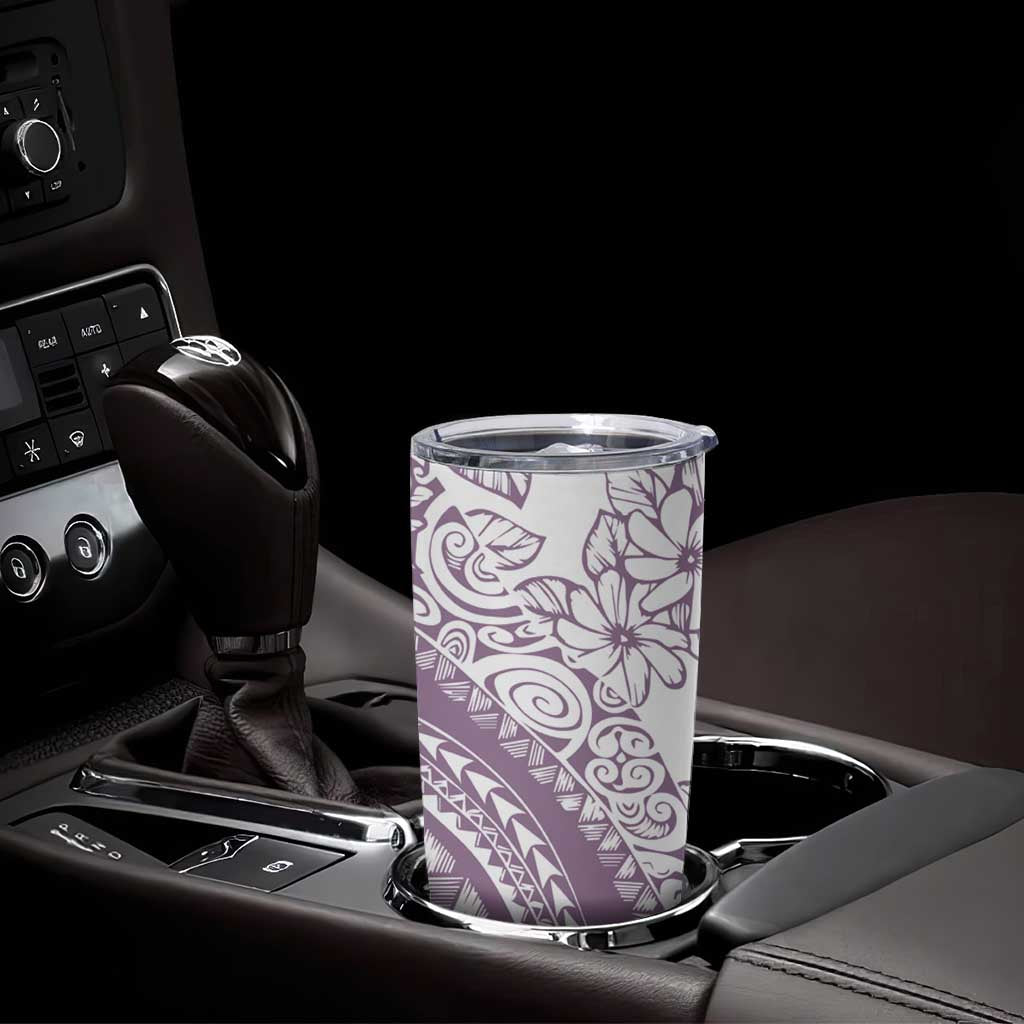 Polynesia Tumbler Cup Polynesian Tropical Flowers Purple Pastel Vibes