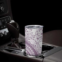 Polynesia Tumbler Cup Polynesian Tropical Flowers Purple Pastel Vibes