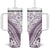 Polynesia Tumbler With Handle Polynesian Tropical Flowers Purple Pastel Vibes