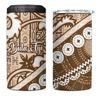 Beige Bula Fiji 4 in 1 Can Cooler Tumbler Fijian Language Week Tapa Cloth - Pastel LT14 One Size: 16 oz Beige - Polynesian Pride
