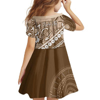 Beige Bula Fiji Family Matching Summer Maxi Dress and Hawaiian Shirt Fijian Language Week Tapa Cloth - Pastel LT14 - Polynesian Pride