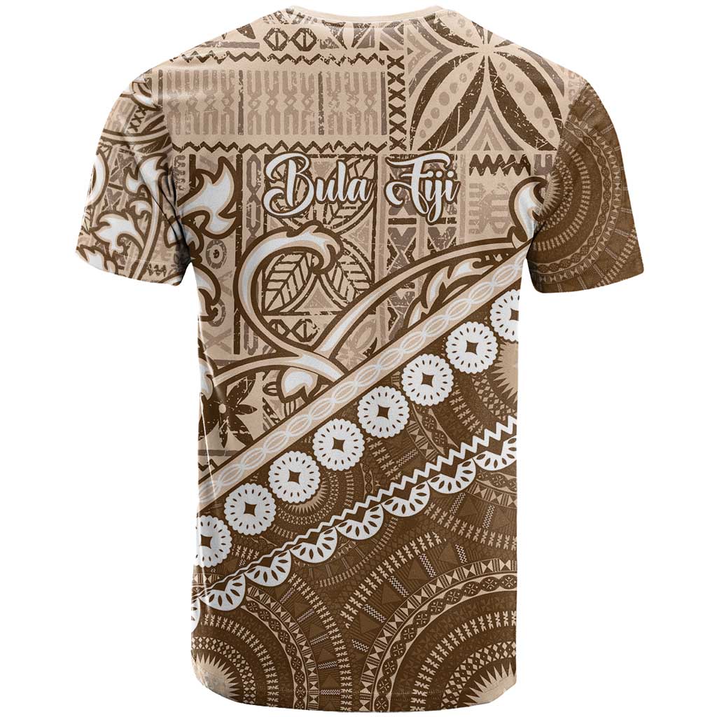Beige Bula Fiji T Shirt Fijian Language Week Tapa Cloth - Pastel LT14 - Polynesian Pride