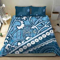 Blue Bula Fiji Bedding Set Fijian Language Week Tapa Cloth - Pastel LT14 - Polynesian Pride