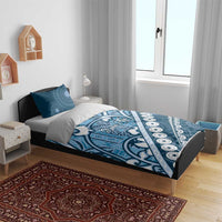 Blue Bula Fiji Bedding Set Fijian Language Week Tapa Cloth - Pastel LT14 - Polynesian Pride