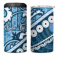 Blue Bula Fiji 4 in 1 Can Cooler Tumbler Fijian Language Week Tapa Cloth - Pastel LT14 One Size: 16 oz Blue - Polynesian Pride