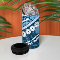 Blue Bula Fiji 4 in 1 Can Cooler Tumbler Fijian Language Week Tapa Cloth - Pastel LT14 - Polynesian Pride