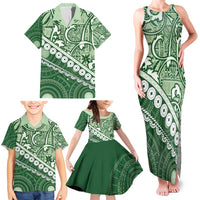 Green Bula Fiji Family Matching Tank Maxi Dress and Hawaiian Shirt Fijian Language Week Tapa Cloth - Pastel LT14 - Polynesian Pride