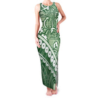 Green Bula Fiji Family Matching Tank Maxi Dress and Hawaiian Shirt Fijian Language Week Tapa Cloth - Pastel LT14 Mom's Dress Green - Polynesian Pride