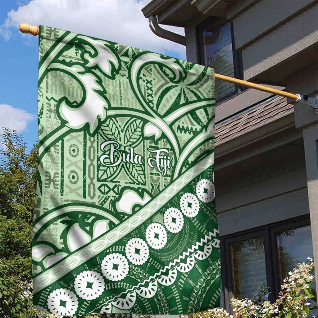 Green Bula Fiji Garden Flag Fijian Language Week Tapa Cloth - Pastel LT14 - Polynesian Pride