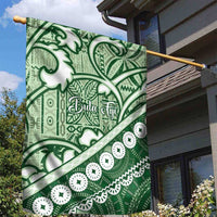 Green Bula Fiji Garden Flag Fijian Language Week Tapa Cloth - Pastel LT14 - Polynesian Pride