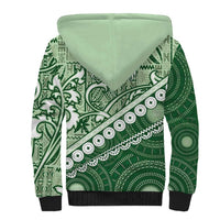 Green Bula Fiji Sherpa Hoodie Fijian Language Week Tapa Cloth - Pastel LT14 - Polynesian Pride