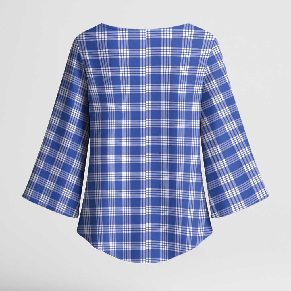 Royal Blue Japanese Palaka Pride Kimono Sleeve Blouse - Polynesian Pride