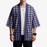 Navy Blue Japanese Palaka Pride Kimono - Polynesian Pride