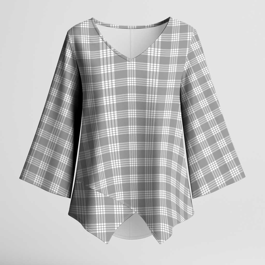 Gray Japanese Palaka Pride Kimono Sleeve Blouse - Polynesian Pride
