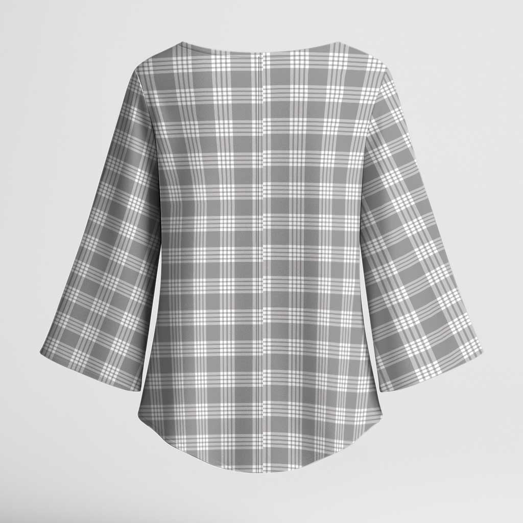 Gray Japanese Palaka Pride Kimono Sleeve Blouse - Polynesian Pride