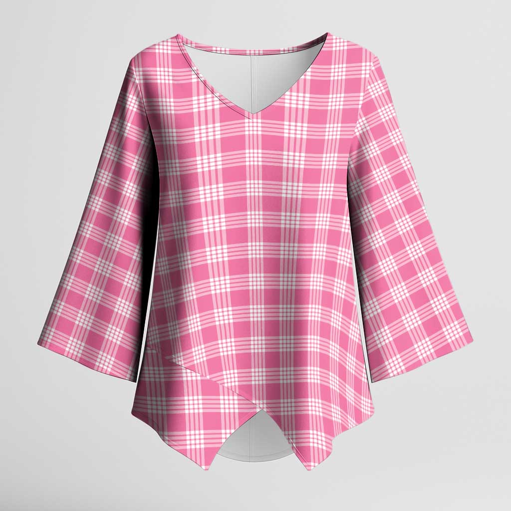 Pink Japanese Palaka Pride Kimono Sleeve Blouse - Polynesian Pride