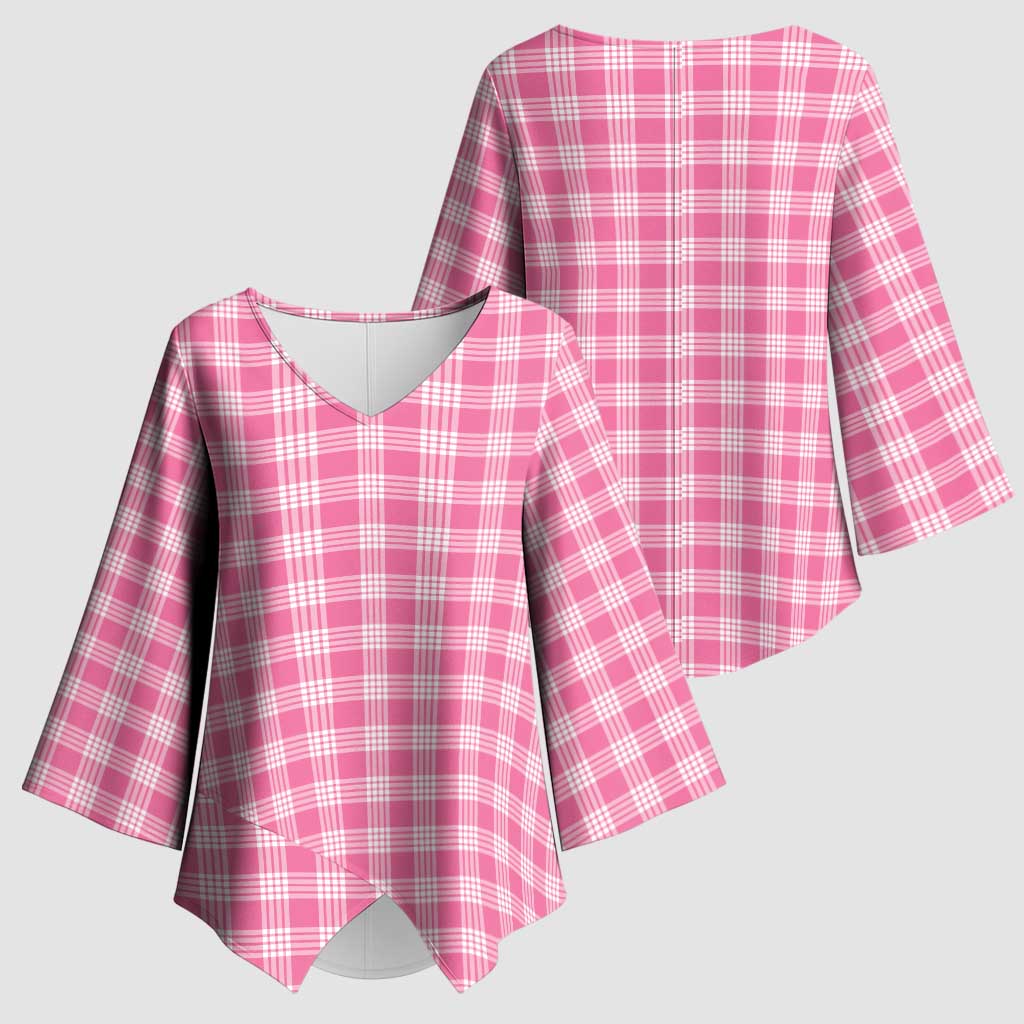 Pink Japanese Palaka Pride Kimono Sleeve Blouse - Polynesian Pride