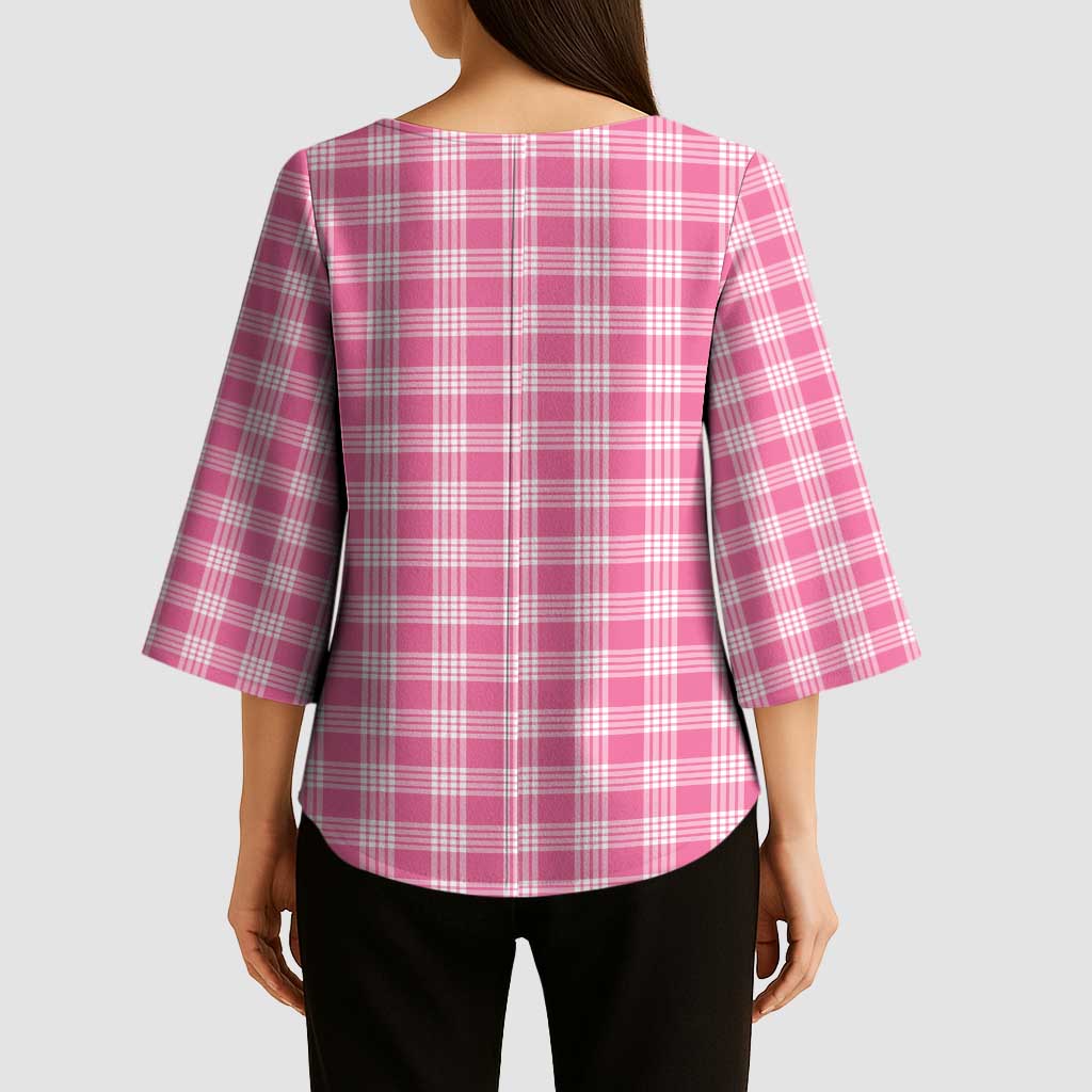 Pink Japanese Palaka Pride Kimono Sleeve Blouse - Polynesian Pride