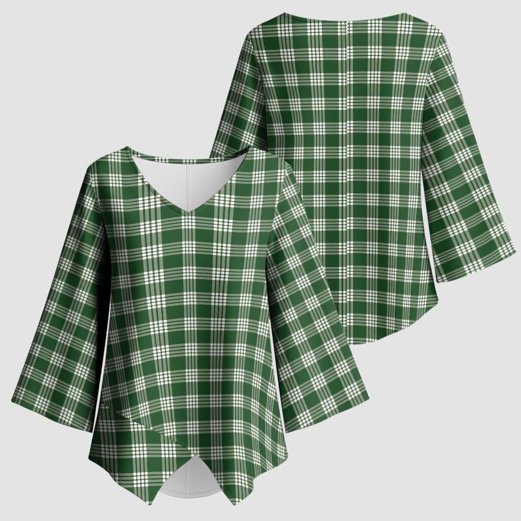 Hunter Green Japanese Palaka Pride Kimono Sleeve Blouse - Polynesian Pride