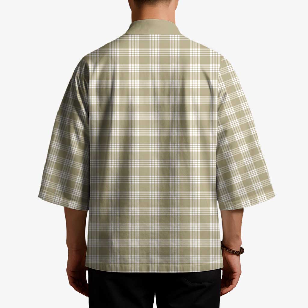 Khaki Japanese Palaka Pride Kimono - Polynesian Pride