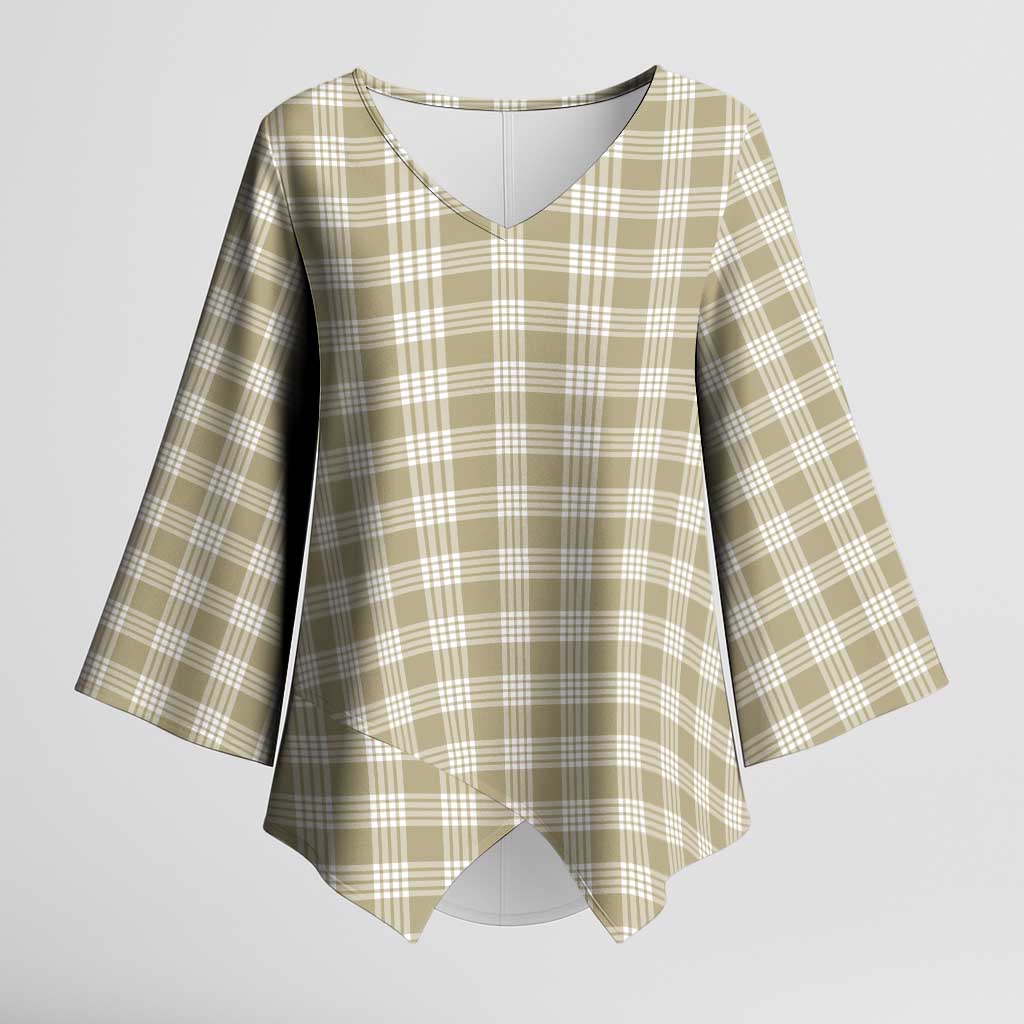 Khaki Japanese Palaka Pride Kimono Sleeve Blouse - Polynesian Pride