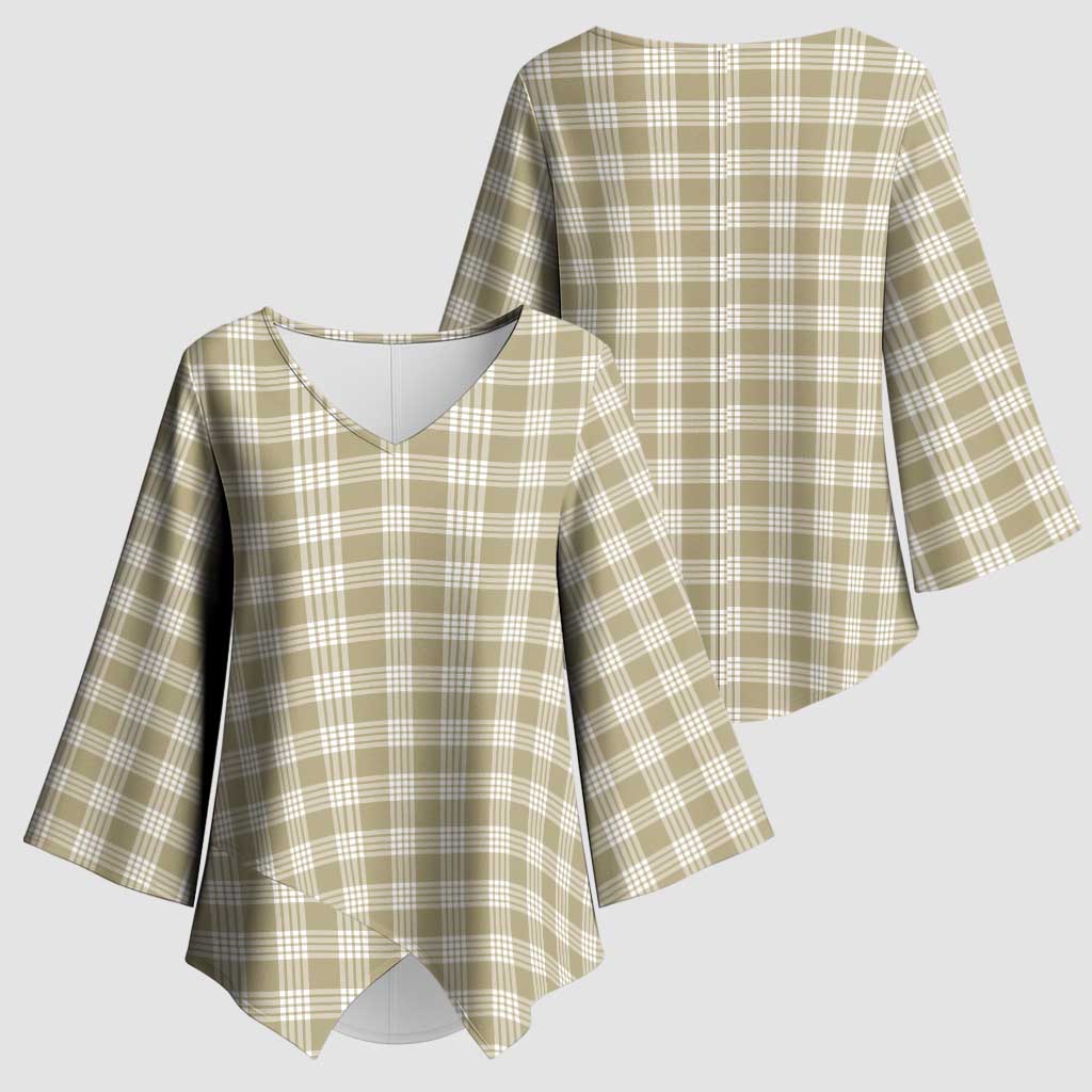 Khaki Japanese Palaka Pride Kimono Sleeve Blouse - Polynesian Pride