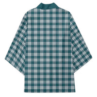 Dark Teal Japanese Palaka Pride Kimono - Polynesian Pride