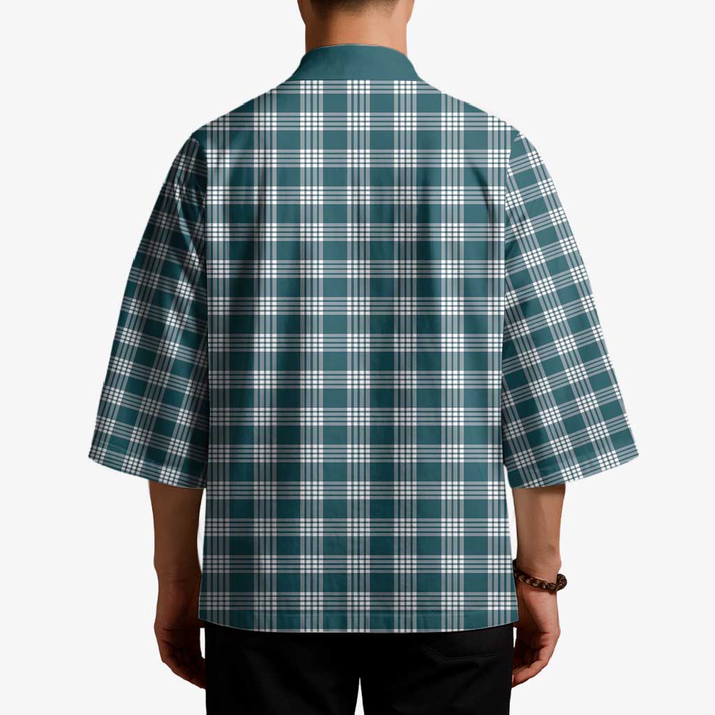 Dark Teal Japanese Palaka Pride Kimono - Polynesian Pride