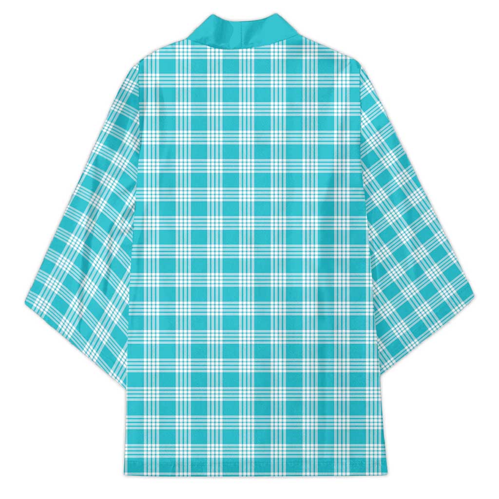 Turquoise Japanese Palaka Pride Kimono - Polynesian Pride