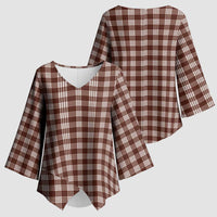 Brown Japanese Palaka Pride Kimono Sleeve Blouse - Polynesian Pride