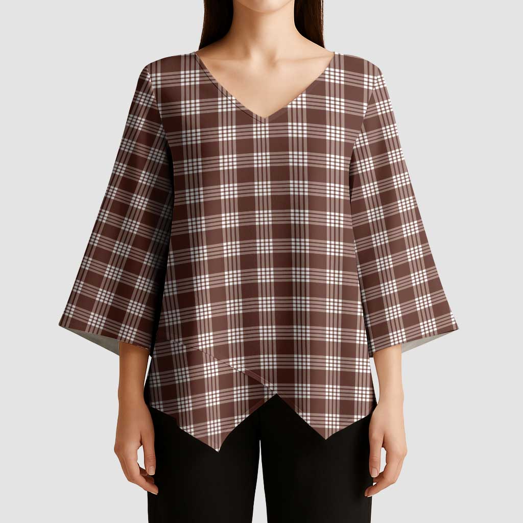 Brown Japanese Palaka Pride Kimono Sleeve Blouse - Polynesian Pride