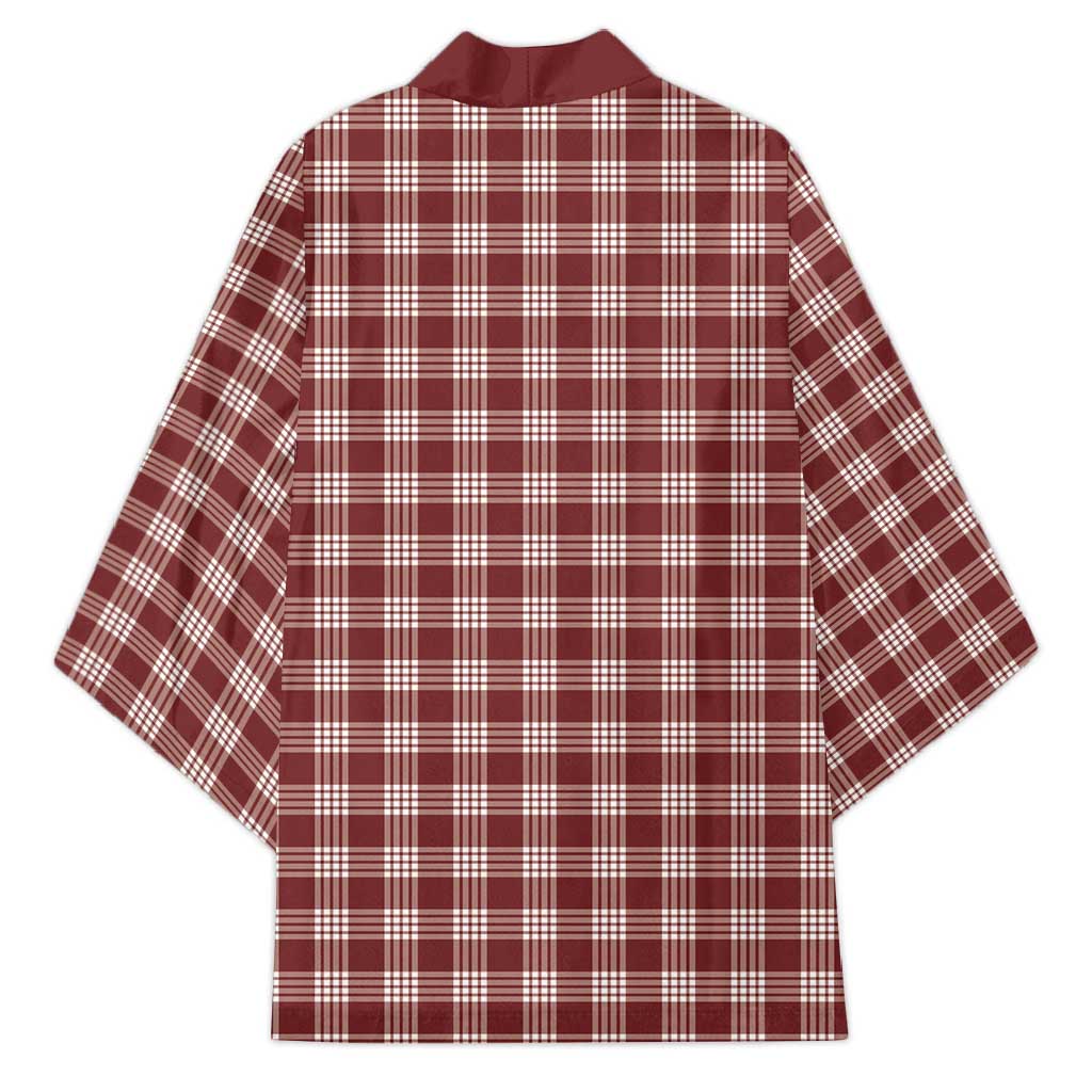 Burgundy Japanese Palaka Pride Kimono - Polynesian Pride