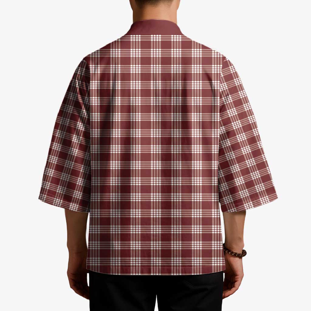 Burgundy Japanese Palaka Pride Kimono - Polynesian Pride