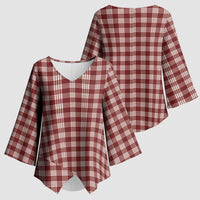 Burgundy Japanese Palaka Pride Kimono Sleeve Blouse - Polynesian Pride