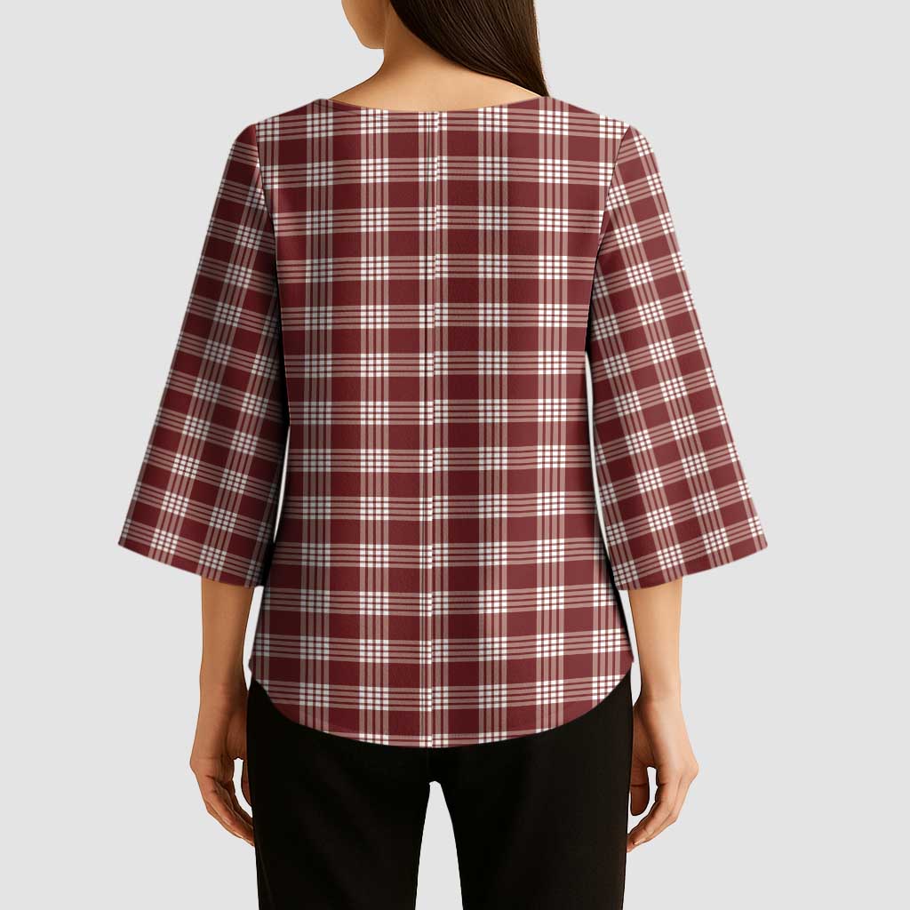 Burgundy Japanese Palaka Pride Kimono Sleeve Blouse - Polynesian Pride