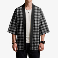 Black Japanese Palaka Pride Kimono - Polynesian Pride