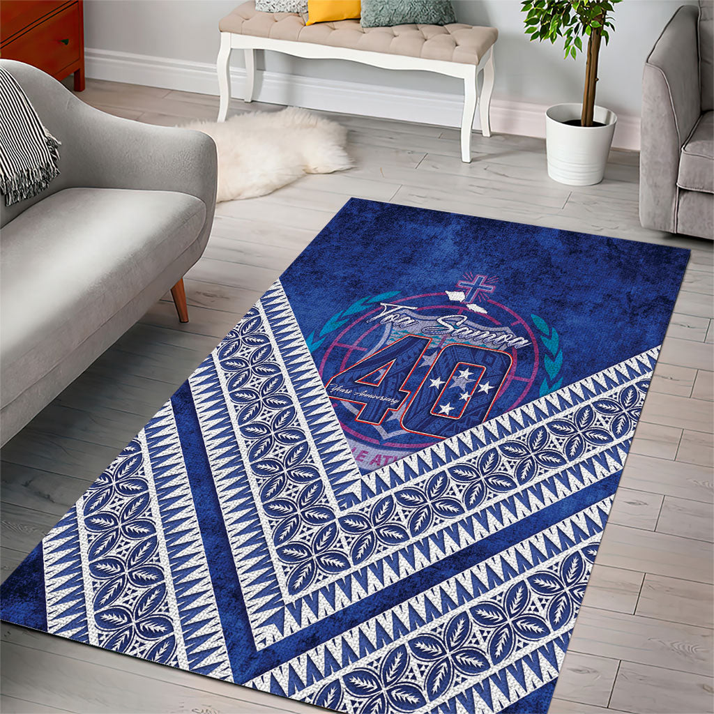 Toa Samoa Rugby Area Rug 40th Anniversary Samoan Siapo Pattern LT14 - Polynesian Pride