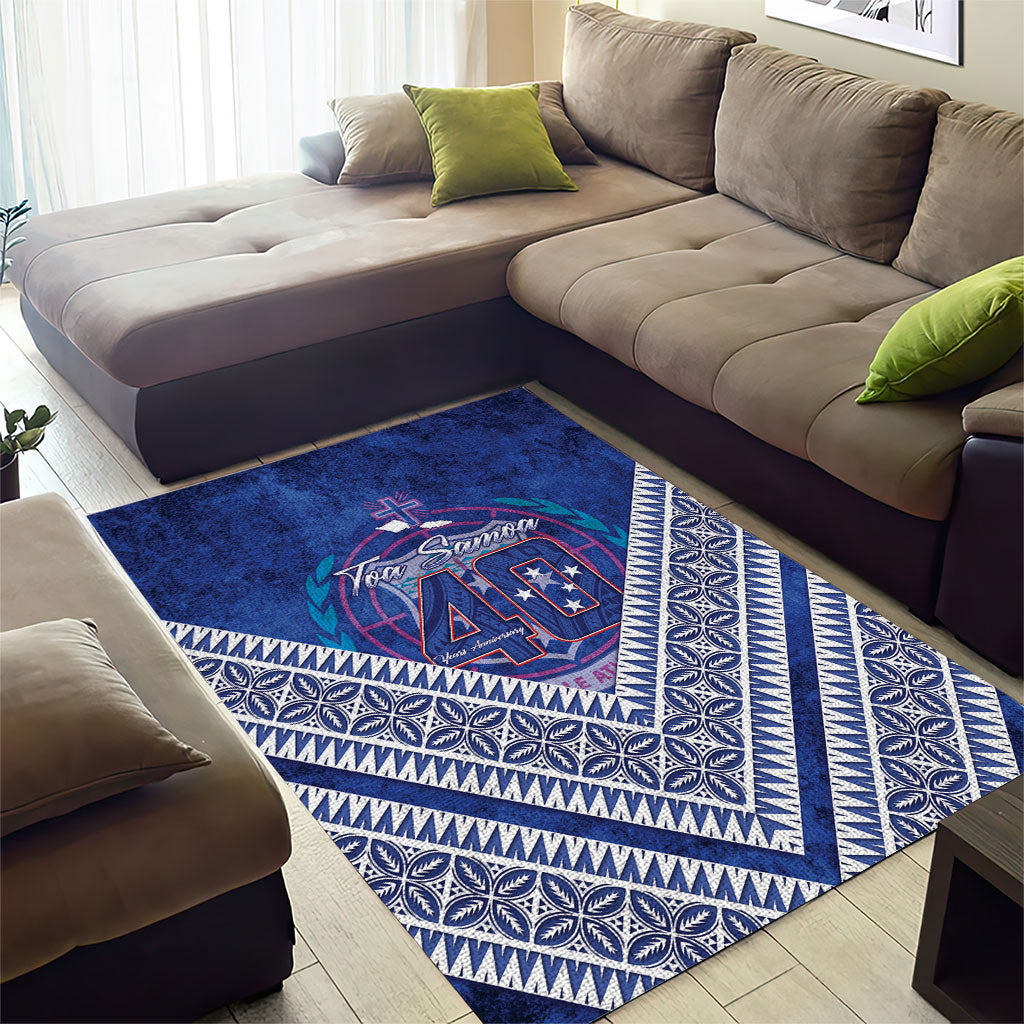 Toa Samoa Rugby Area Rug 40th Anniversary Samoan Siapo Pattern LT14 - Polynesian Pride
