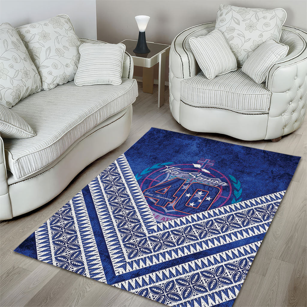 Toa Samoa Rugby Area Rug 40th Anniversary Samoan Siapo Pattern LT14 - Polynesian Pride