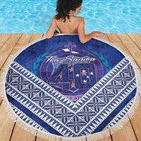 Toa Samoa Rugby Beach Blanket 40th Anniversary Samoan Siapo Pattern LT14 - Polynesian Pride