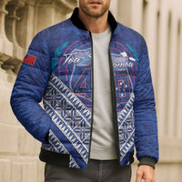 Toa Samoa Rugby Custom Bomber Puffer Jacket 40th Anniversary Samoan Siapo Pattern LT14 - Polynesian Pride