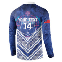 Toa Samoa Rugby Custom Button Sweatshirt 40th Anniversary Samoan Siapo Pattern LT14 - Polynesian Pride