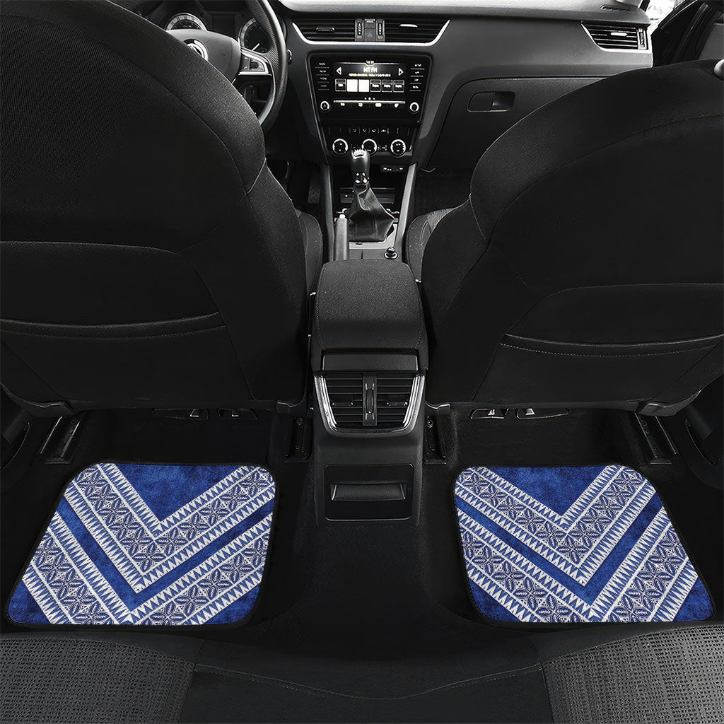 Toa Samoa Rugby Custom Car Mats 40th Anniversary Samoan Siapo Pattern LT14 Set 2pcs - Back Blue - Polynesian Pride