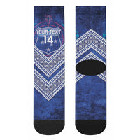 Toa Samoa Rugby Custom Crew Socks 40th Anniversary Samoan Siapo Pattern LT14 - Polynesian Pride