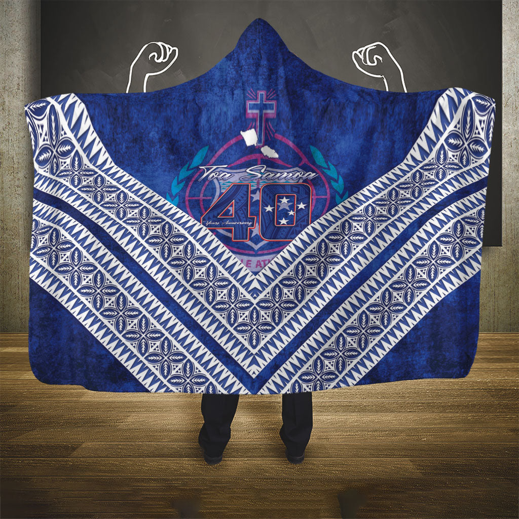 Toa Samoa Rugby Hooded Blanket 40th Anniversary Samoan Siapo Pattern LT14 - Polynesian Pride