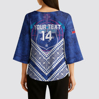 Toa Samoa Rugby Custom Kimono Sleeve Blouse 40th Anniversary Samoan Siapo Pattern LT14 - Polynesian Pride