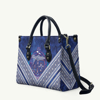 Toa Samoa Rugby Leather Bag 40th Anniversary Samoan Siapo Pattern LT14 Blue - Polynesian Pride