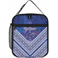 Toa Samoa Rugby Lunch Bag 40th Anniversary Samoan Siapo Pattern LT14 10.2 × 8.3 × 4.3 inch Blue - Polynesian Pride