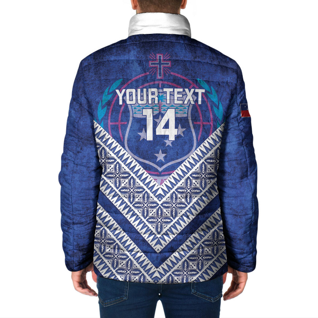 Toa Samoa Rugby Custom Padded Jacket 40th Anniversary Samoan Siapo Pattern LT14 - Polynesian Pride