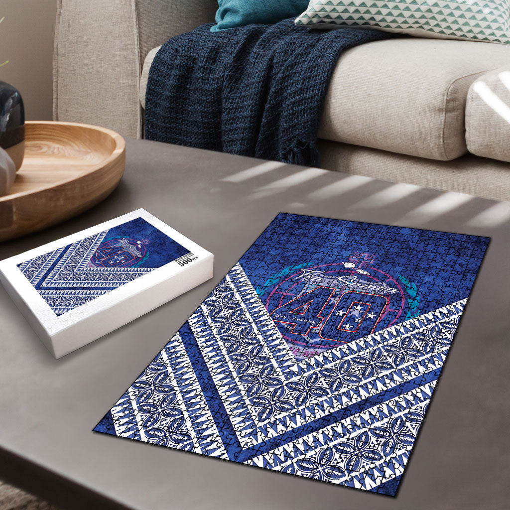 Toa Samoa Rugby Puzzle 40th Anniversary Samoan Siapo Pattern LT14 - Polynesian Pride